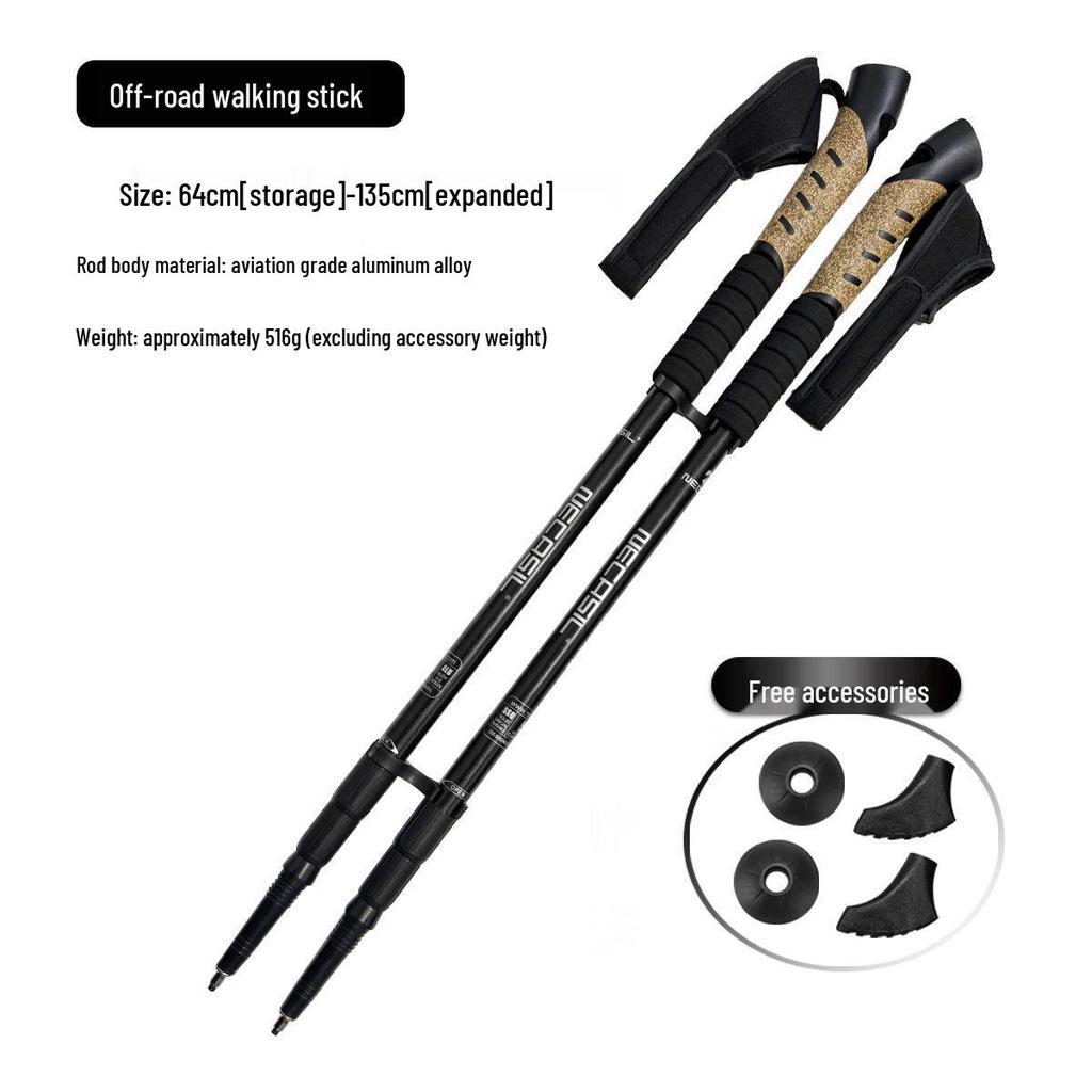 Aluminum Alloy 6061 Cork Handle Trekking Pole N301 Nordic Walking Stick