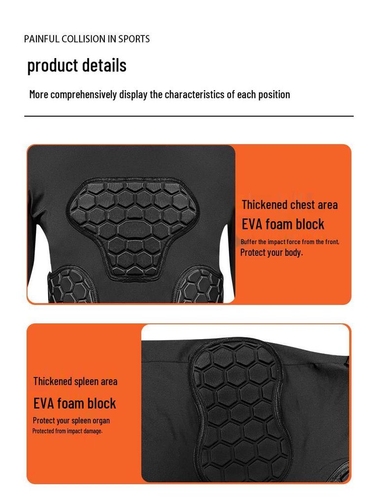 In-Stock Men's Rugby Goalkeeper Long Sleeve Training Uniform Set - Anti-Collision