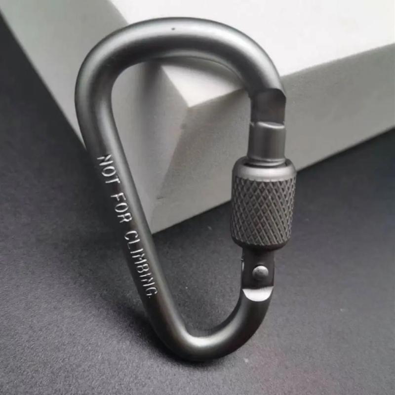 1Pc Outdoor Sports Multi Color Aluminium Alloy Safety Buckle Keychain with Lock Camping Hiking Climbing Button D-shape Carabiner