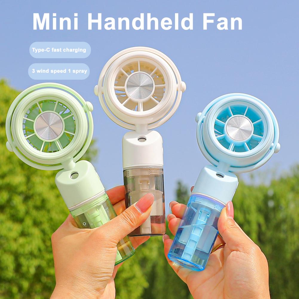 Summer Misting Handheld Fan with USB Charging Portable Mini Cooling Fan with Water SprayDesktop Fan for Outdoor Office