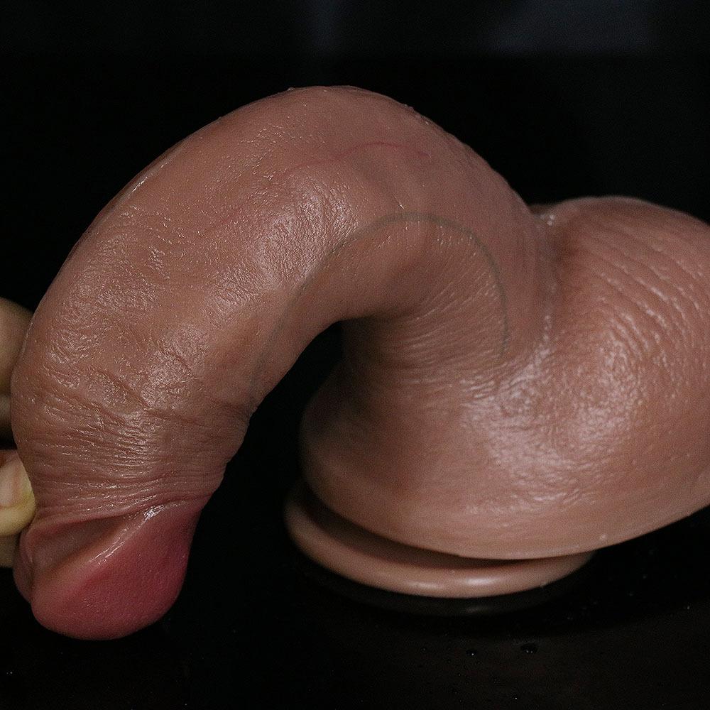 Soft Lifelike Dildo with Testicles,Flexible Silicone Penis with Strong Suction Cup,Big Glans Design for G-Spot & Anal Stimulation,Adult Sex Toy,Women