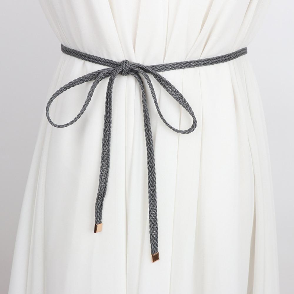 Weave Dress Slim Belt Solid Color Sweater Strap Fashion Waist Closing Decorative  Female