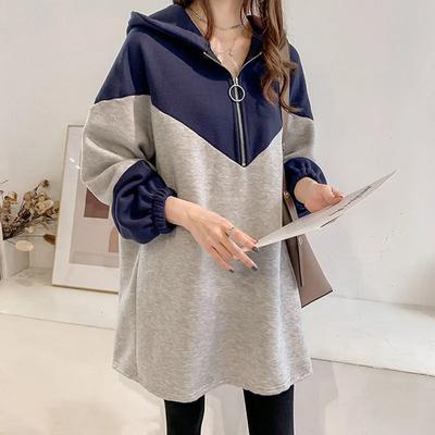 Sudadera con capucha de talla grande para otoño, sudadera gruesa y holgada de longitud media, Jersey informal y cómodo