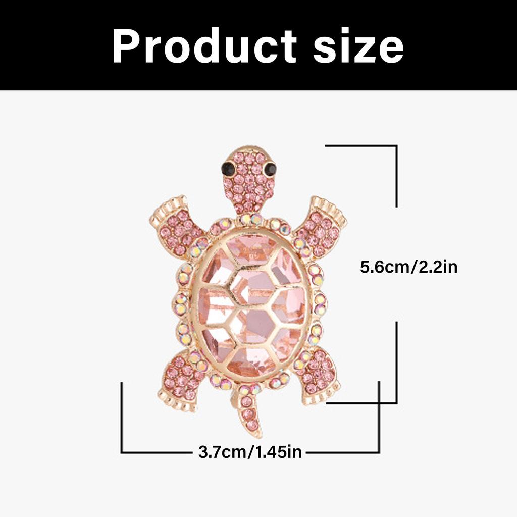 Crystal Studded Turtles Brooch With Secure Clasp Hypoallergenically Alloy Lapel Pin Jewelry For Parties Travel Gifts