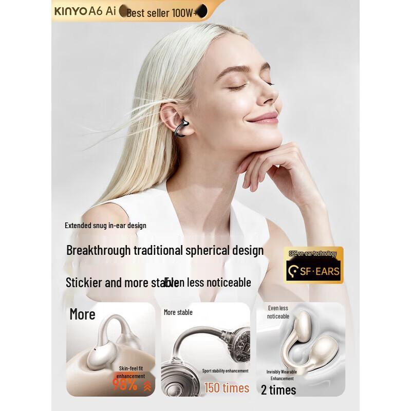 Jinyun A6 AI Open-Ear Bluetooth Headphones