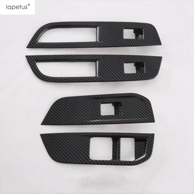 Car Inner Armrest Window Lift Switch Panel / Handle Bowl Frame Cover Trim ABS Carbon Fiber Accessories Fit For MG 4 EV  2024