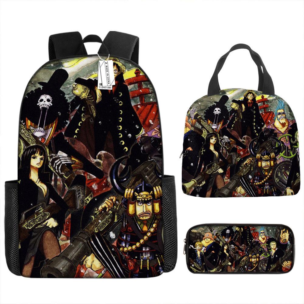 ONE PIECE Luffy One Piece Schoolbag Campus Primary School Students Nautical King Backpack Lightweight Large Capacity Computer Bag