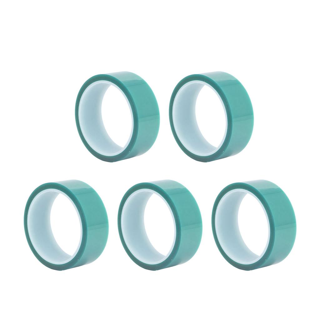 5 buc Bandă de mascare Verde 33mm Lățime 33m Lungime Protecție Vopsire prin pulverizare PET Bandă de înaltă temperatură