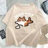 Summer Unisex High-quality T-shirt, 100% Cotton, Funny Animal Print Short Sleeve, Loose Crew Neck Top, Outdoor Trendy Sporty