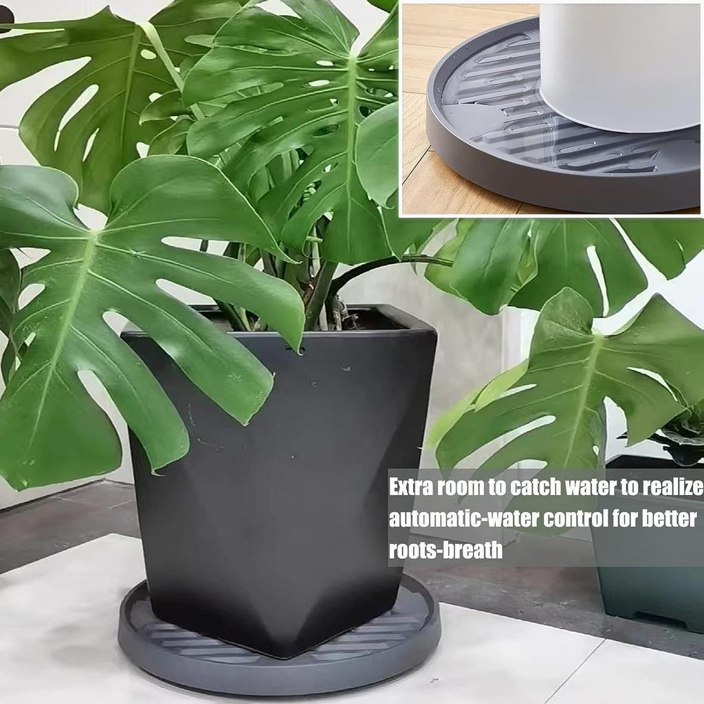 Heavy Duty Plant Saucer with Wheels Rolling Flower Pot Coaster Plastic Planter Dolly with 360° Casters Self Draining Mobile Potted Trolley