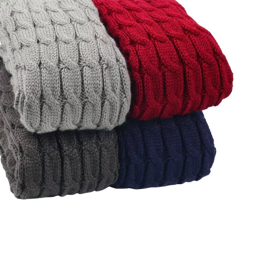 Solid Color Women Leg Warmers Double-Layered Foot Covers Knitting Leg Warmers  Cold Weather