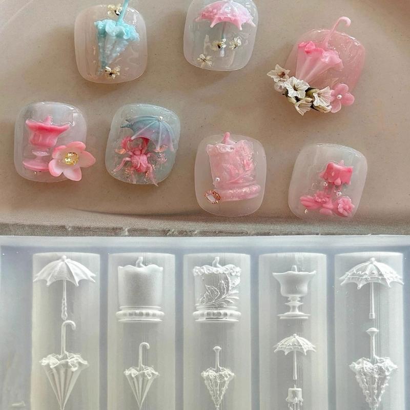 Reusable Nail Charm Silicone Mold For Chinese Emboss 3D Nail Art Creations And Creative Nail Embellishments
