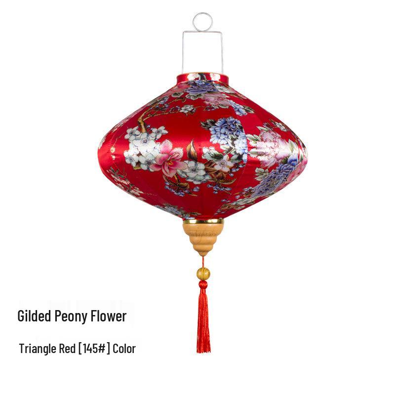 Gold-Edged Peony Palace Lantern - Chinese Style for New Year, Spring Festival, Weddings, Outdoor, or Housewarming Decor