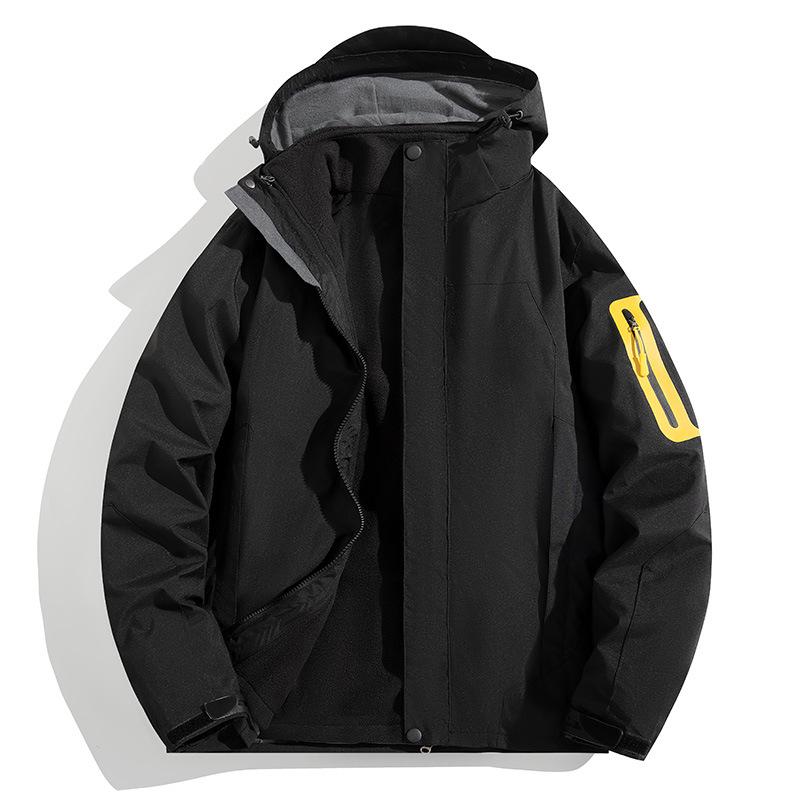 

Camel HJCAMEL Мужская уличная куртка 3-в-1, ветрозащитная и водонепроницаемая, со съемной подкладкой, для альпинизма, на осень/зиму Men s Black