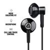 LUDOS SPECTA Compatible with iPhone and with Volume Remote Jack Earphones, Android, Wired, Microphone, Control, Control, In-Ear Type, 3.5mm