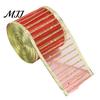 Christmas Ribbon for Tree Stripe Sequin Ribbon, Glitter Polyester Fabric Wide Craft Wrapping Holidays Decorative Ribbons Wreath Floral Arrangement