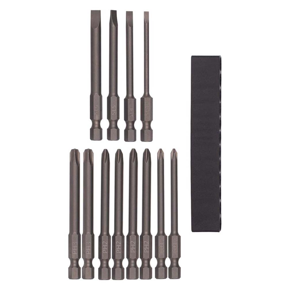 12Pcs/set 75mm Magnetic Screwdriver Bits 1/4inch Shank Non-slip Screwdriver For Power Tools Accessories