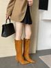 2025 new high-heeled pointed side zipper high women's boots