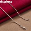 925 Sterling Silver Bamboo Chain Necklace 45cm Wedding Fashion Jewelry