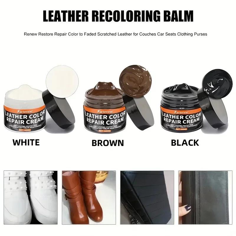 Leather coloring paste-three colors(white,brown,black),suitable for shoes,bags,sofas-repair,restore faded and scratched leather