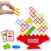 Balance Stacking Building Falling Block Puzzle with Cards Fun Family Party Game Night Tabletop Challenge Gift for Kids Adult