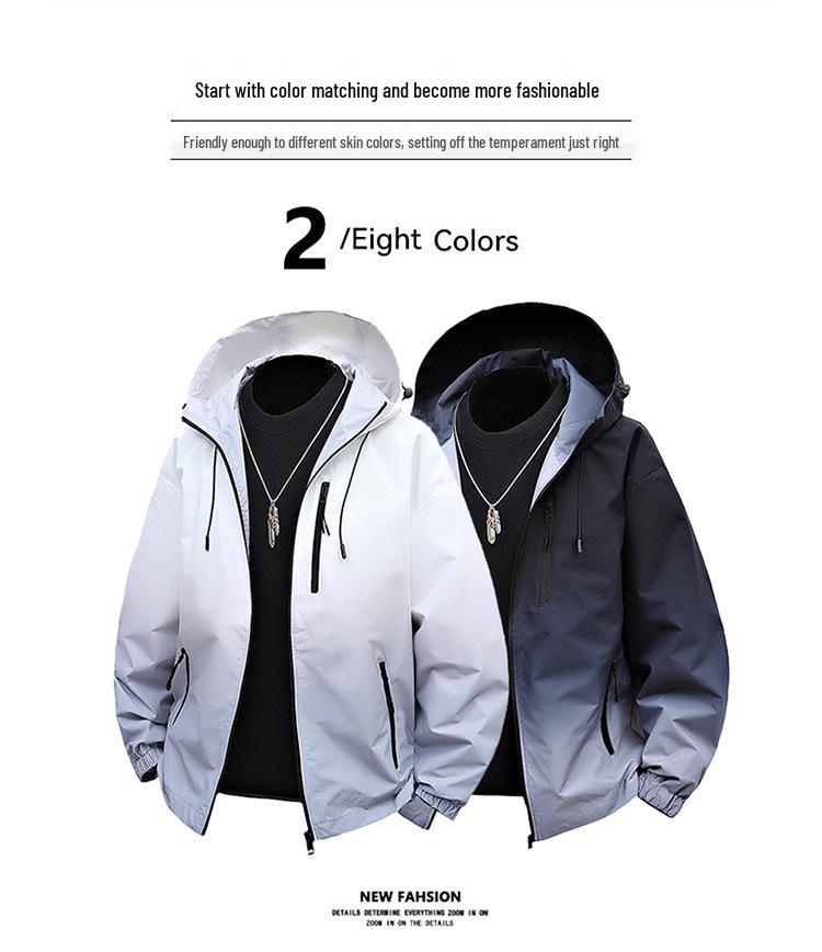 2025 Men's Casual Hooded Windbreaker Jacket - Spring/Autumn Trend
