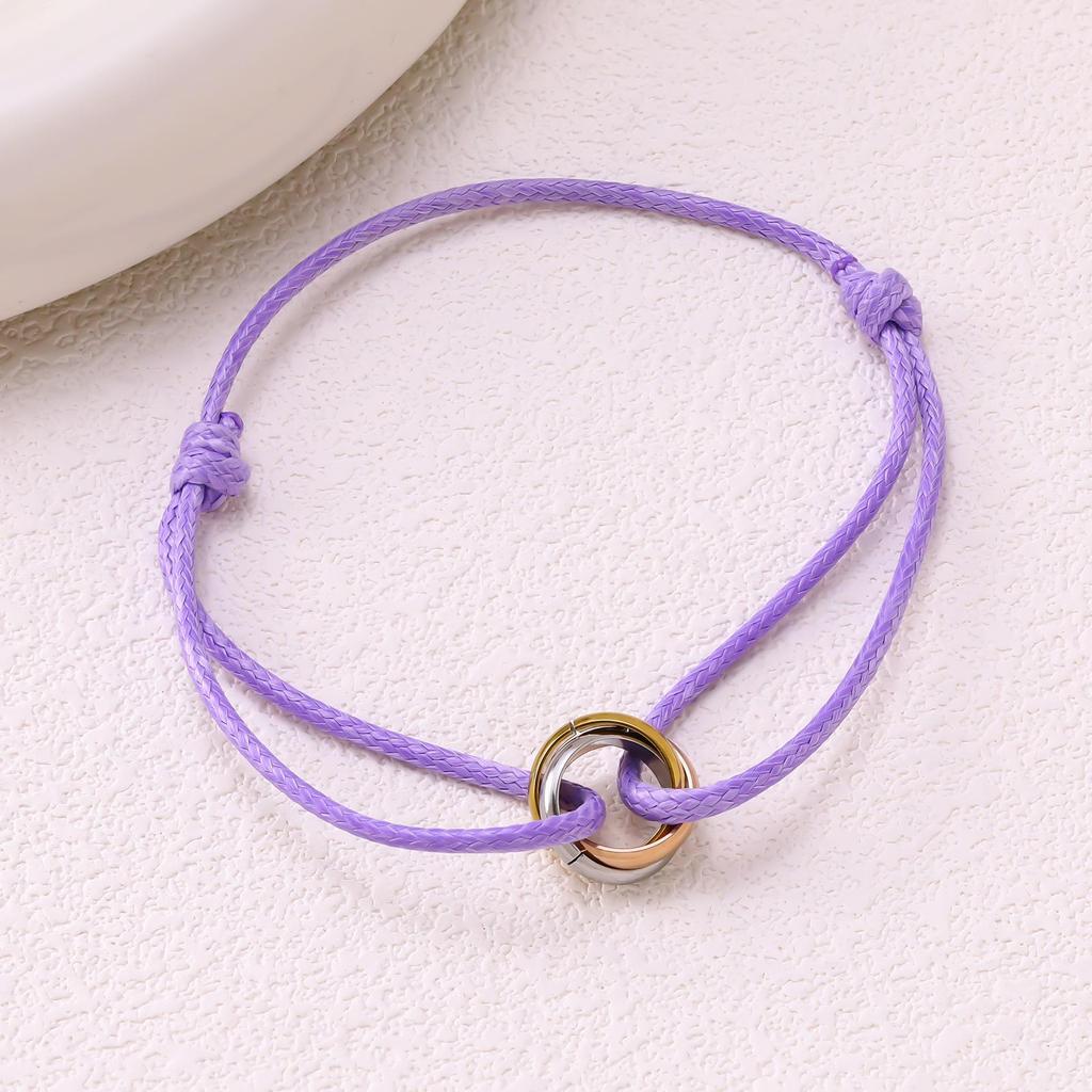 Minimalistisches Verstellbares Drei-Ring-Webarmband - Trendiger Hochwertiger Paarschmuck