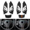 5 Pcs Carbon Fiber Look Steering Wheel Cover Trim Sticker Accessories For BMW E60 E61 5 Series 2003-2010