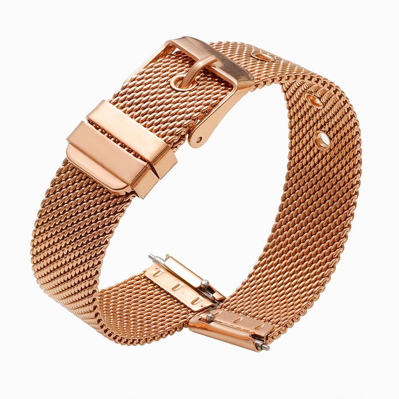 Stainless Steel Milanese Watch Strap with Pin Buckle, 06 Line Mesh Band, Adjustable for Men and Women, 10-22mm.