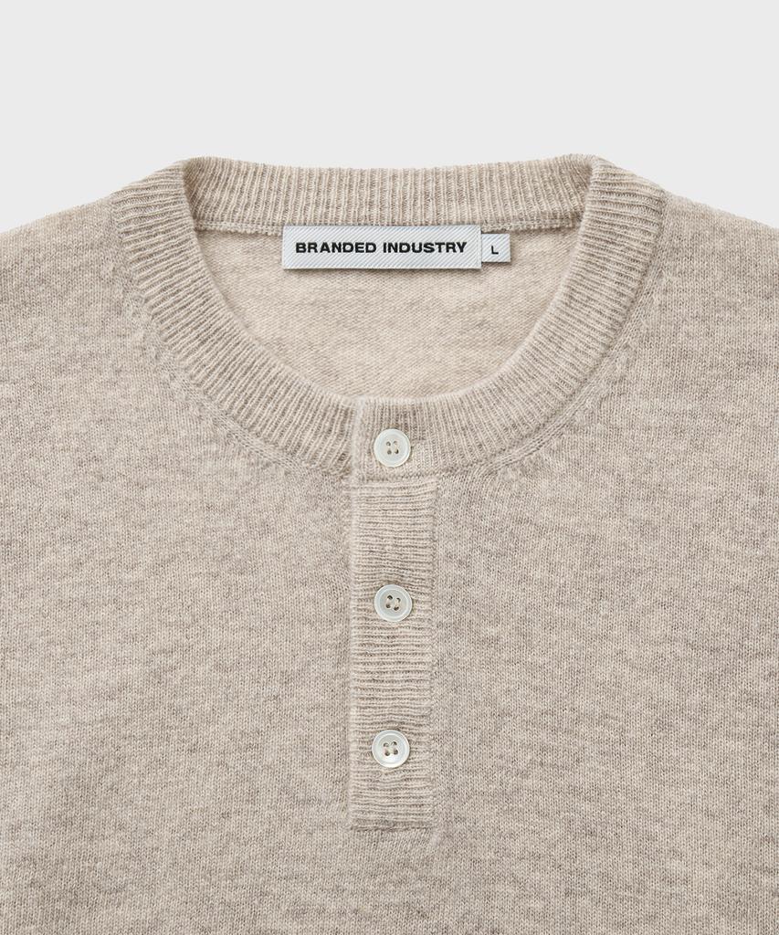 Beulaendideu Comfort Wool Henley Neck Knit [Oatmeal]