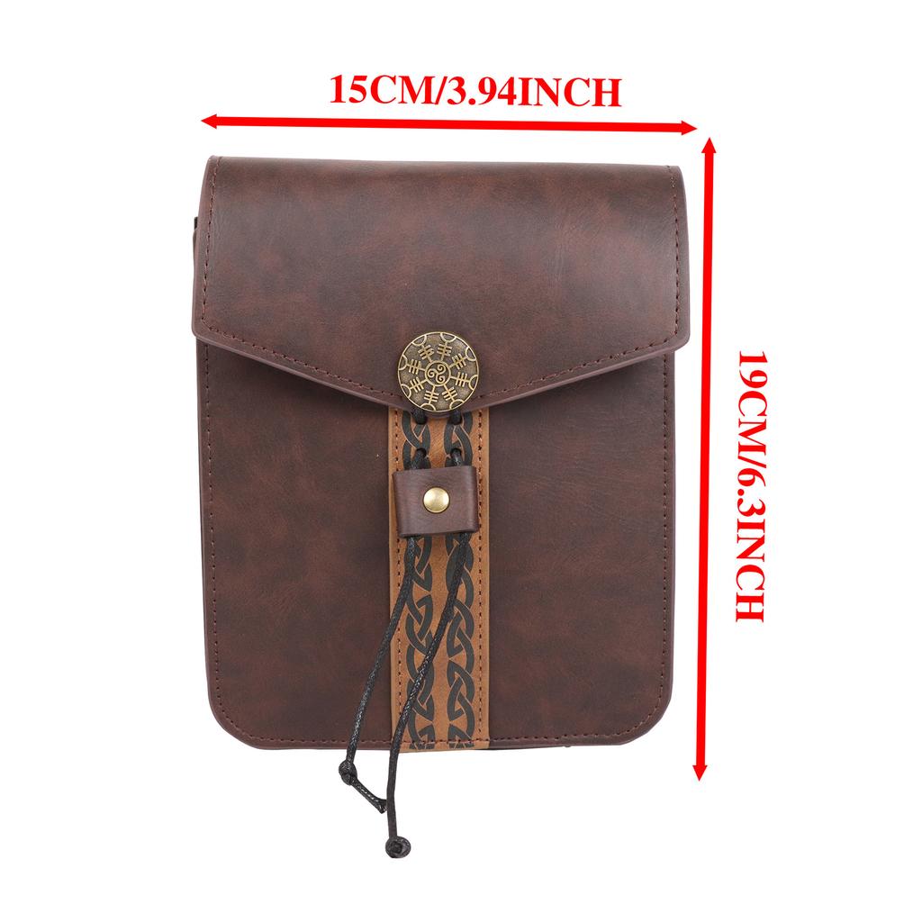 Mittelalterliche Wikinger Stil Leder Bauchtasche Retro Schiffsform Gürteltasche Für Cosplay LARP Renaissance Festival Kostüm
