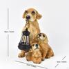 Dog Figurine Puppy Ornament Funny Family Animal Sculpture Craft Statue for Garden Porch