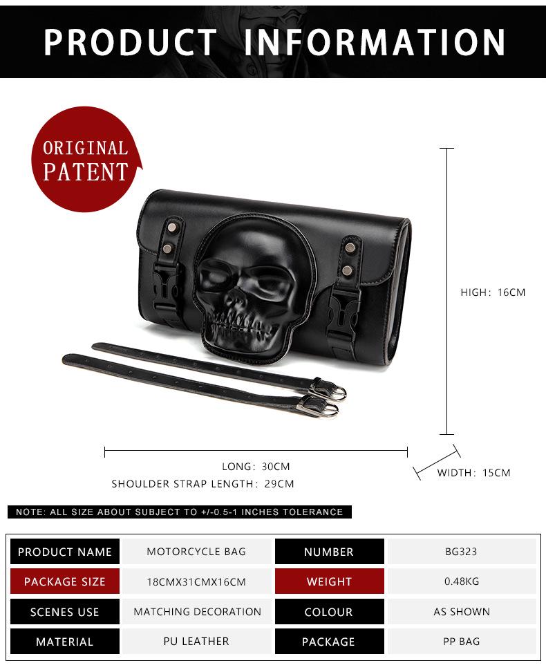 European-American Punk Harley Motorcycle Waterproof Front Bag with Contrast Design