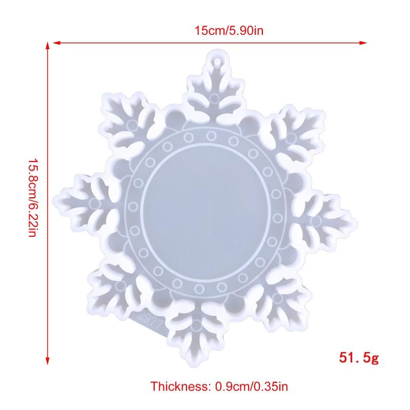 Photo Frame Decoration Silicone Mold Snowflake Mirror Epoxy Mold Resin Casting Pendant Mold Suitable for Diy Crafts