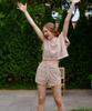 Okuka Striped Terry Shorts - Beige