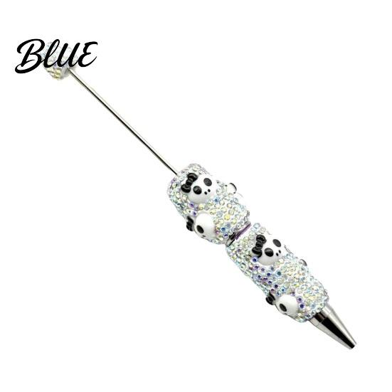 Rhinestone Writing Pen Beadable Pen Glitter Plastic Beaded Halloween Pumpkin Ghost Skull Smooth Gel Ink for DIY Craft Making School Office Supplies