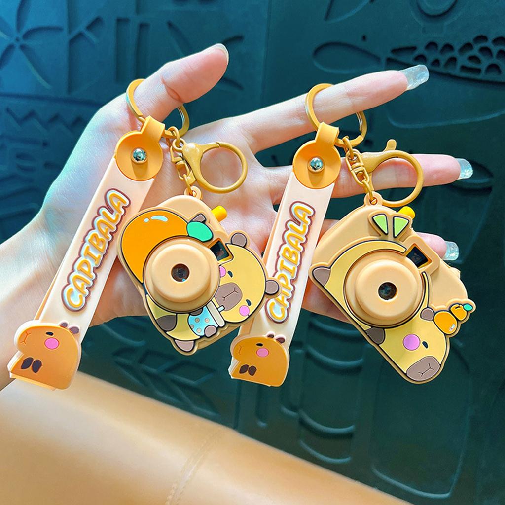 Creative Capybara Camera Keychain Feature Projection Fun Design Multiple Color Bag Hanging Decoration Accessory Gift