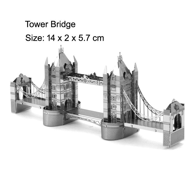 3D Metal Puzzle Architecture Series: Eiffel Tower, Lighthouse, White House, Sleeping Beauty Castle Assembly Model Birthday Gift.