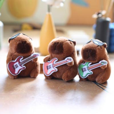Niedlich Niedlich Kapibara Anhänger Plüschtier Puppe Gitarre Maus Tasche Hängende Dekoration Schlüsselanhänger Puppe