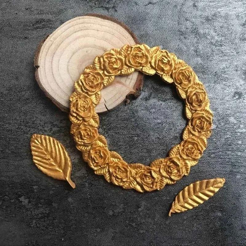Rose Garland Form Silicone Fondant Mold For Wedding Cake Decorating Valentine'S Gift DIY 3D Chocolate Cookie Baking Mould