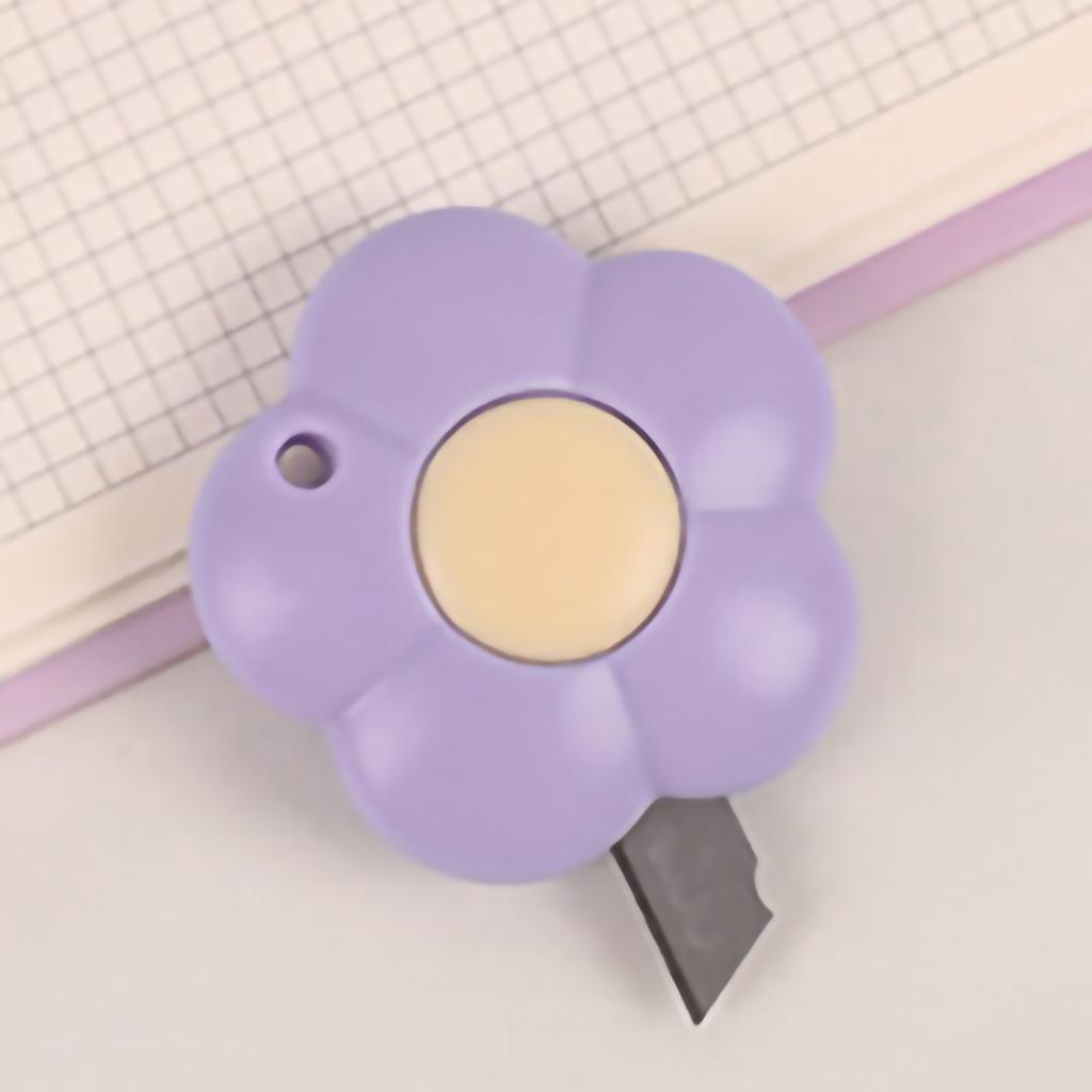 Cute Box Cutter Small Portable Multifunctional Cute Color Flower Box Cutter with Hanging Hole