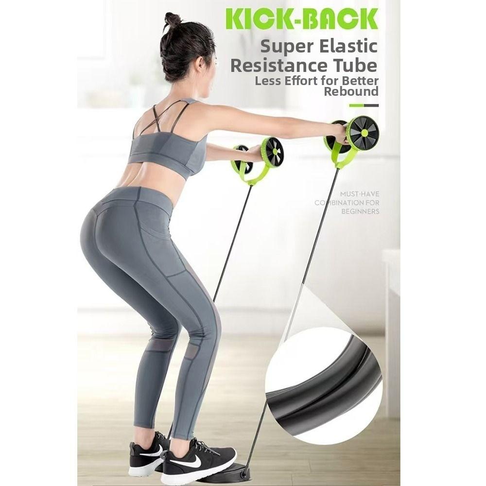 Resistance Bands Ab Roller Knee Mat Waist Slimming Device Abdominal Wheel  Fitness Training