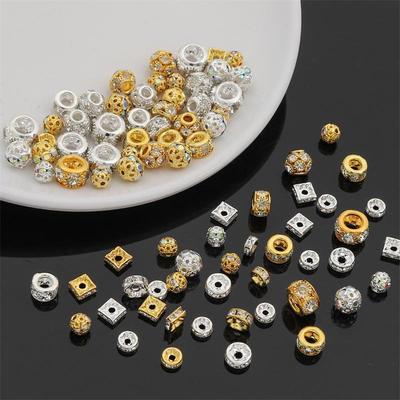 Golden White Diamond Beads for DIY Jewelry Making and Hairpin Crafting