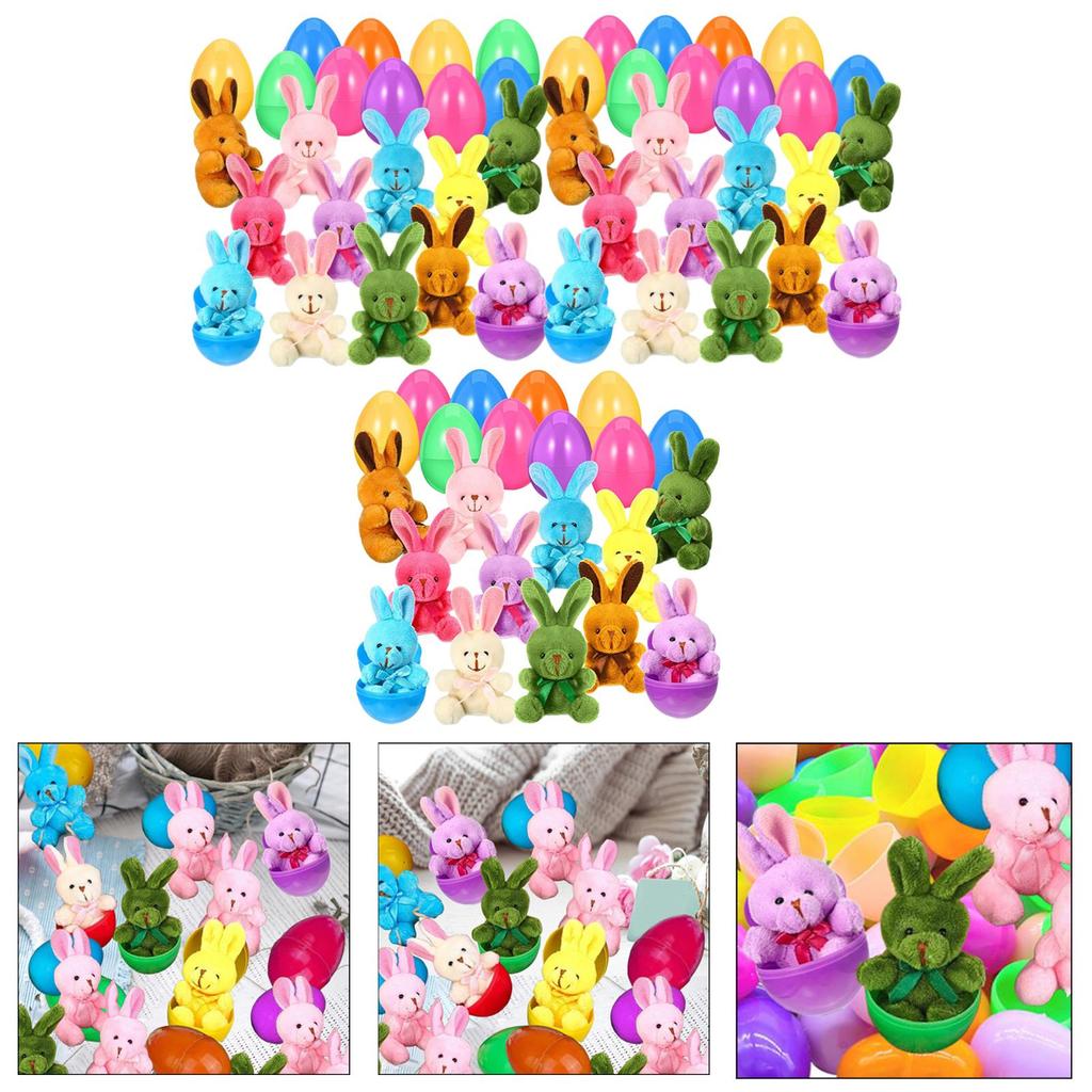 Easter Eggs Filled with Plush Bunny Doll for Classroom Rewards Carnival Prizes Basket Stuffers Hunting Games