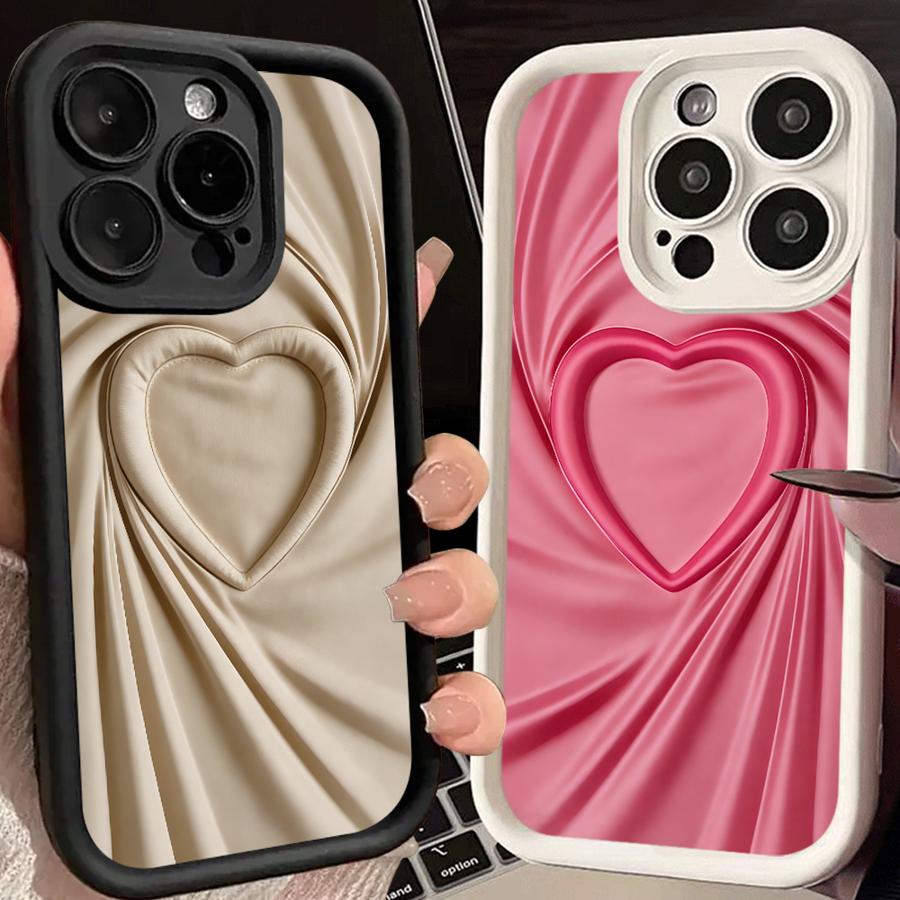 Phone Cover Case for iPhone 17 Pro Max 11 15 Plus 13 17e 12 Pro 14 Air 16 Pink Simple Heart