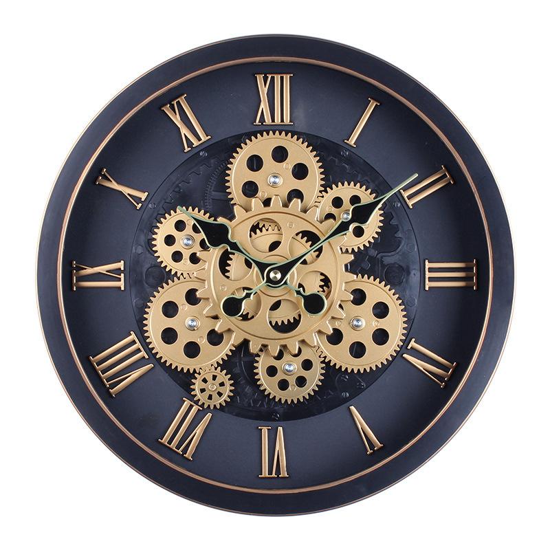 Gear Clock in Antique Style Living Room Wall Decoration Study Retro Nostalgic High-end Creative Three-dimensional Round Wall Clock