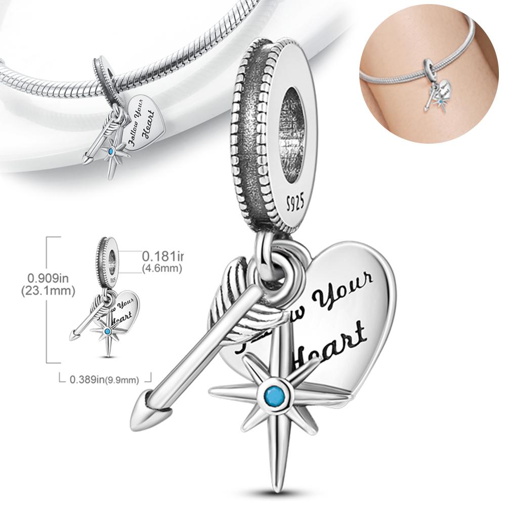 

Charms Plata Arrow-Shaped Sun Heart-Shaped Pendants Fit Original Bracelets Charms For Women Jewelry Diy Making Gifts