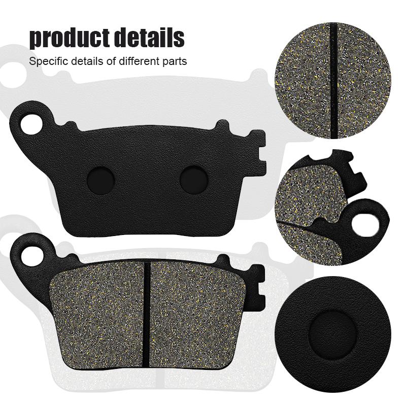 Cyleto Motorcycle Rear Brake Pads for Honda CB600F 07-13 CBR600F 11-13 CBR600RR Hannspree 07-21 CBR1000RR Fireblade 1000RR 06-21