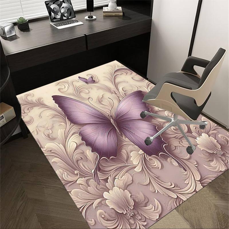 

1PC Butterfly Floral Anti-slip carpet, suitable for Office, bedroomand playrooms. It can also be used as a sofa footrest cover-R85 60cm by 90cm
