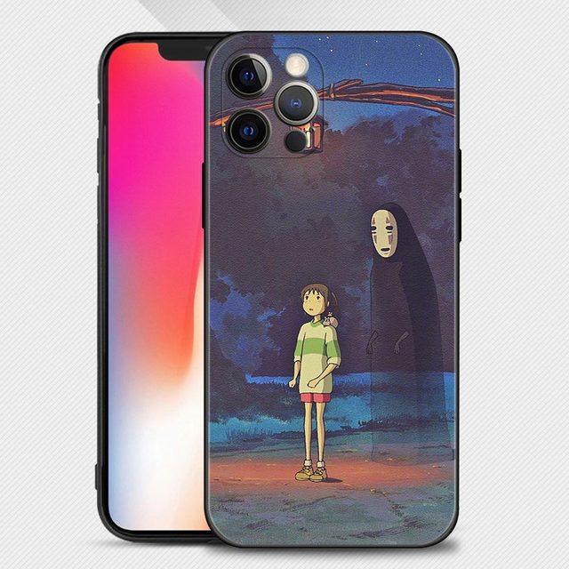 Capa de telefone para iPhone 14 13 12 11 Pro Max Mini Xs Max Xr X 7 8 Plus 6s Capa de silicone macia Fundas Anime A Viagem de Chihiro